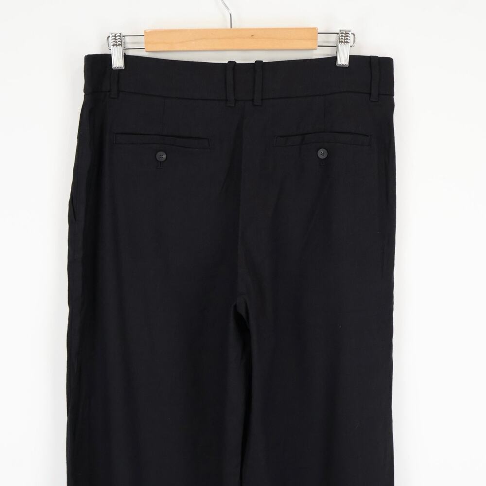NWT Everlane The Wide-Leg High-Rise Trouser Pant In Stretch Linen Black Size 12 - Picture 7 of 11